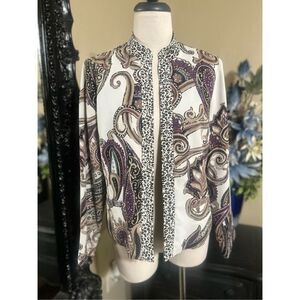 Chico's Animal Print Long Sleeve Jacket Blazer Shrug  Size 0